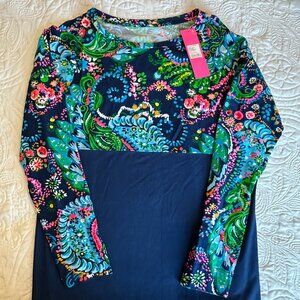 NWT Lilly Pulitzer Finn Long Sleeve Top in Take Me to the Sea - Size M